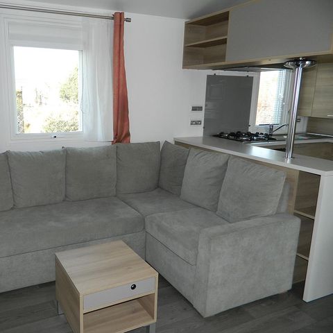 Mobilheim 6 Personen - Premium-Mobilheim 40 m² (3 Schlafzimmer) + Terrasse – Meerblick, für 6 Personen