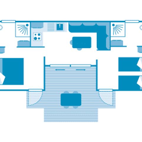 Mobilheim 4 Personen - Cottage COLORS 4p 2ch 2SdB ****