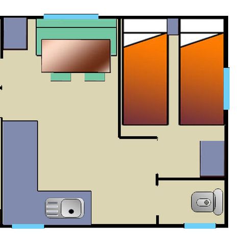 Mobilheim 4 Personen - Loisir Confort Mini 21m²