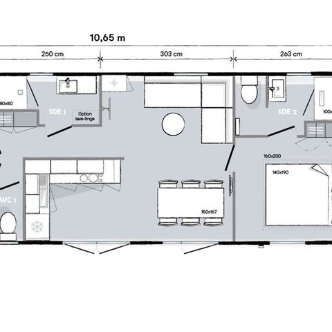 Mobilheim 7 Personen - Sunêlia Prestige 40m², 6-7pl - 3 Schlafz.