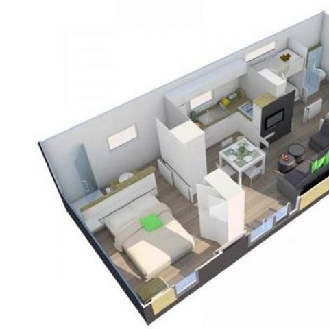 Mobilheim 6 Personen - Loisir Prestige Taos 40m² 3 Schlafz.