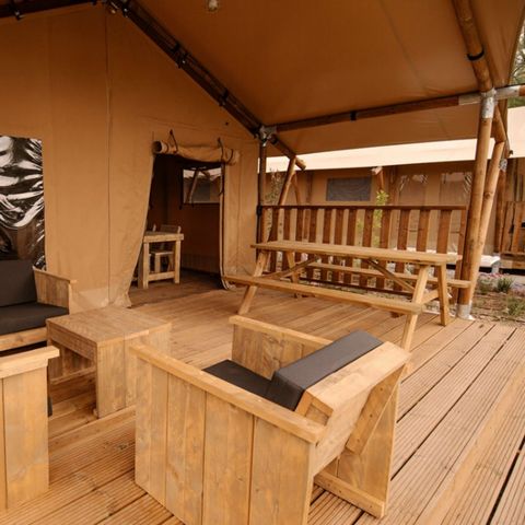 Safarizelt 6 Personen - Riverlodge 49m², 6pl-3ch