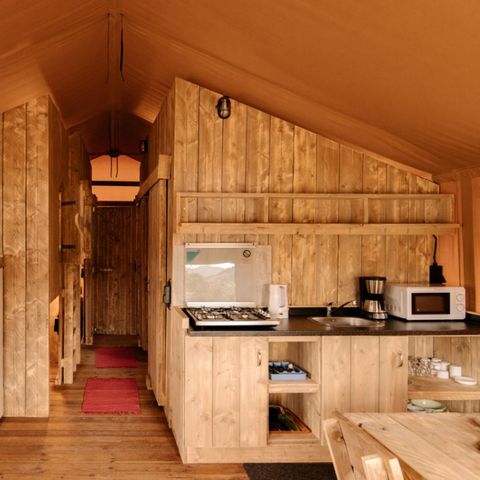 Safarizelt 6 Personen - Riverlodge 49m², 6pl-3ch