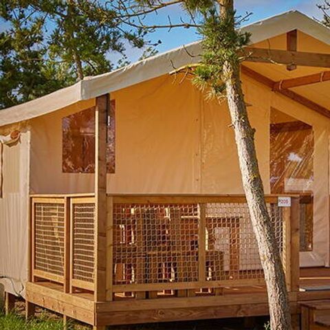 Safarizelt 5 Personen - Super Lodge | 2 Schlafz. | 4/5 Pers. | Einfache Terrasse