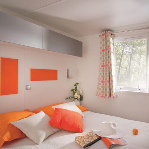 Mobilheim 2 Personen - Komfort 18m² 1 Zimmer + halboffene Terrasse + TV