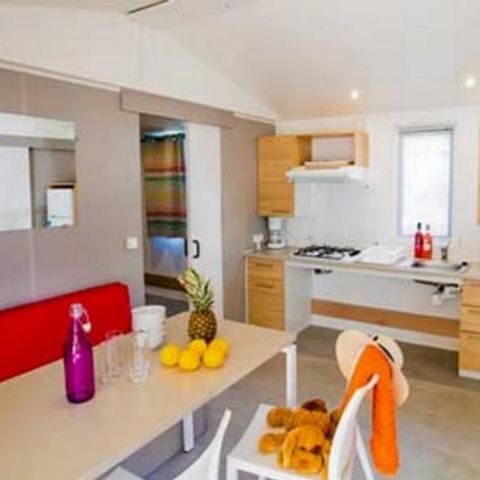 Mobilheim 4 Personen - PMR Komfort 27m² 2 Zimmer + TV + Terrasse