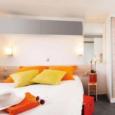 Mobilheim 4 Personen - PMR Komfort 27m² 2 Zimmer + TV + Terrasse