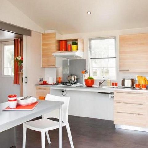 Mobilheim 4 Personen - PMR Komfort 27m² 2 Zimmer + TV + Terrasse