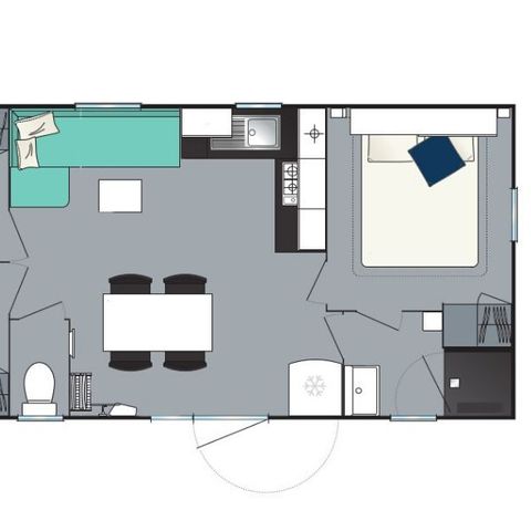 Mobilheim 6 Personen - Freizeit 3 Schlafzimmer - TV