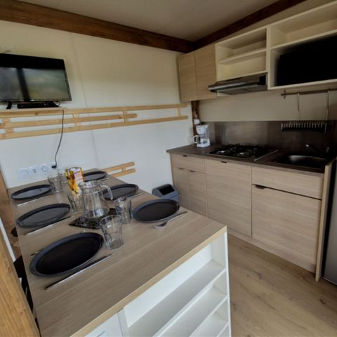 Mobilheim 6 Personen - Cottage Premium 3 Zimmer 6 Pers. Blick auf den Weinberg