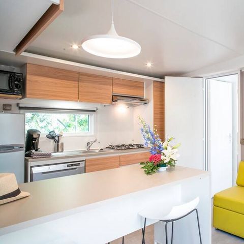 Mobilheim 4 Personen - Mobilheim | Ultimate | 2 Schlafz. | 4 Pers. | Erhöhte Terrasse | 2 Bäder | Klima.