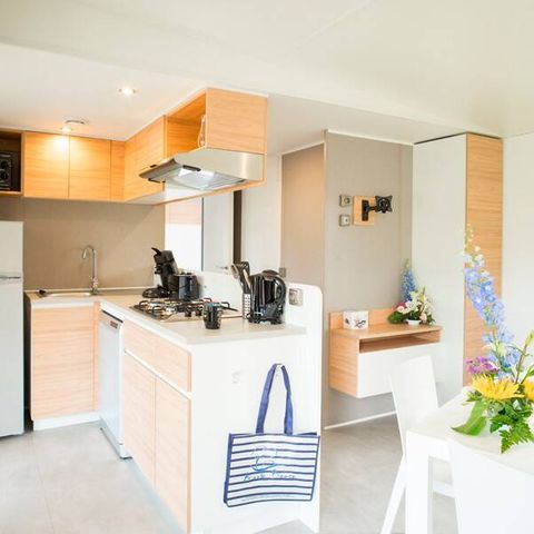 Mobilheim 8 Personen - Mobilheim | Ultimate | 3 Zi. | 6/8 Pers. | Erhöhte Terrasse | 2 Bäder | Klima.