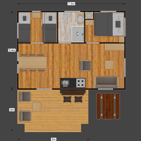 Bungalowzelt 4 personen - Luxury Lodge