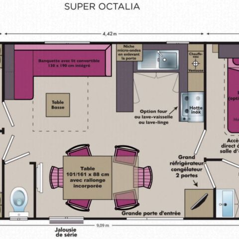 Mobilheim 6 Personen - für 6 Personen (3 Schlafzimmer)