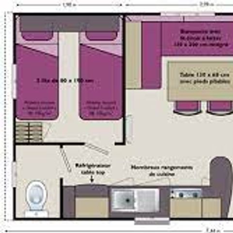 Mobilheim 5 personen - für 4 Personen in Zone B