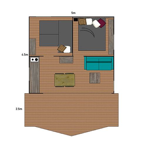 Zelt 5 personen - Zelt Lodge Riada 5P 2Zi - ohne Sanitäranlagen