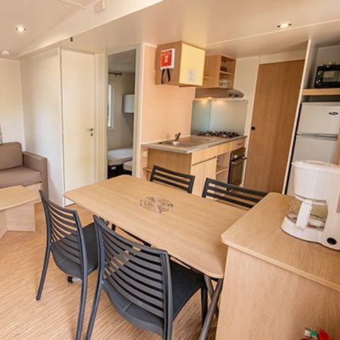 Mobilheim 6 Personen - Comfort XL | 2 Zi. | 4/6 Pers. | Erhöhte Terrasse | Klim.