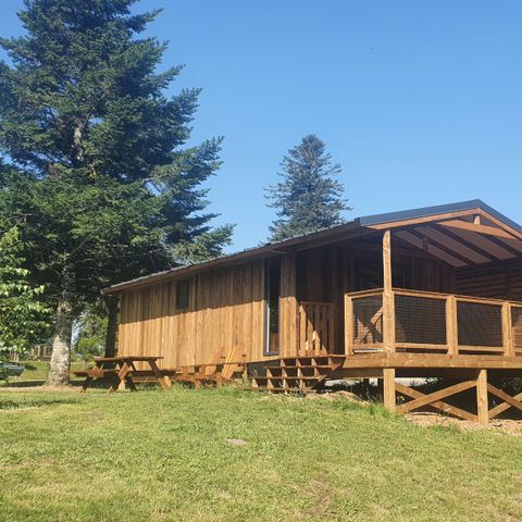 Chalet 5 Personen - VIP Eco-Lodge 35m² mit Blick auf den Spielplatz, 2 Schlafzimmer, 1 Badezimmer (Bettwäsche wird gestellt)