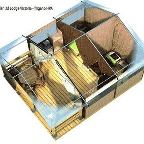 Bungalowzelt 5 Personen - Bungalow Toilé 2 Zimmer 30m²