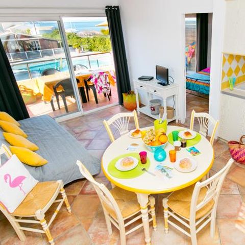 Apartement 4 Personen - 3-Zimmer-Wohnung Mezzanine 45m² - 2 Schlafzimmer - Klimaanlage und TV - Meer- und Poolblick