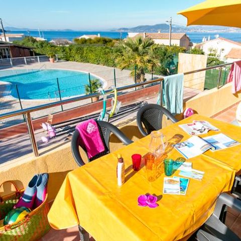 Apartement 4 Personen - 3-Zimmer-Wohnung Mezzanine 45m² - 2 Schlafzimmer - Klimaanlage und TV - Meer- und Poolblick