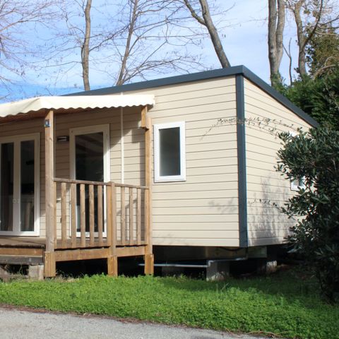 Mobilheim 4 Personen -  Der GRAND JARDIN - überdachte Terrasse