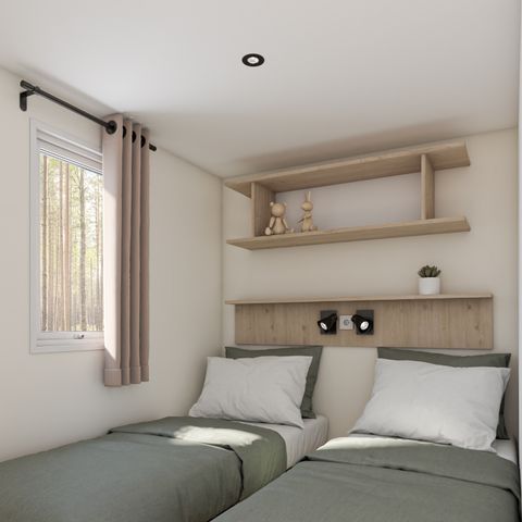 Mobilheim 5 Personen - Mobil PHOENIX klimatisiert 2 Schlafzimmer (33m²)