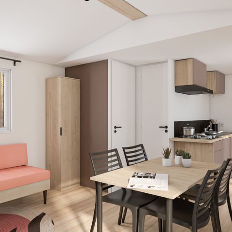 Mobilheim 5 Personen - Mobil PHOENIX klimatisiert 2 Schlafzimmer (33m²)