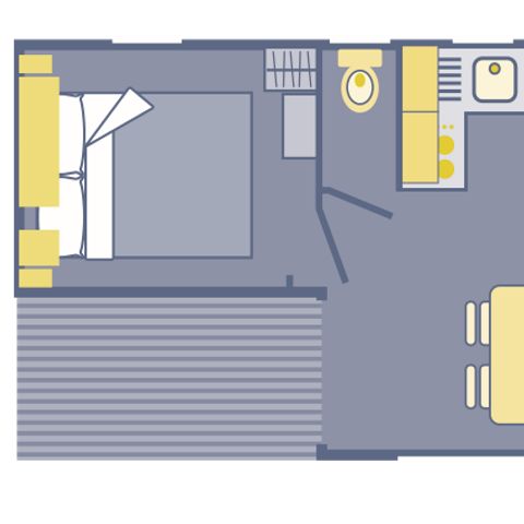 Mobilheim 4 Personen - Loggia - 25m² - 2 Schlafzimmer - klimatisiert
