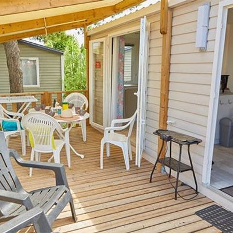 Mobilheim 4 personen - Comfort XL | 2 Zi. | 4 Pers. | Erhöhte Terrasse | Klim.