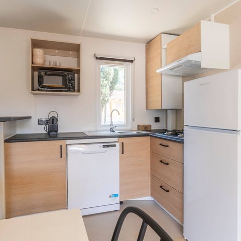 Mobilheim 6 Personen - Mobilheim | Premium | 3 Zi. | 6 Pers. | Hochterrasse | 2 Bäder | Klimaanlage | TV