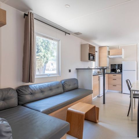 Mobilheim 6 Personen - Mobilheim | Premium | 3 Zi. | 6 Pers. | Hochterrasse | 2 Bäder | Klimaanlage | TV