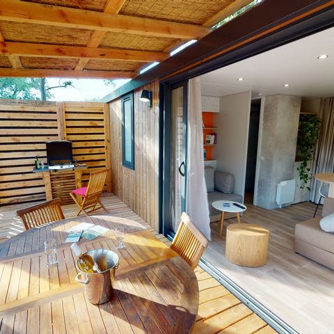 Mobilheim 6 personen - Luxuriöse Lodge mit Naturblick