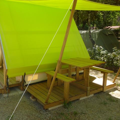 Safarizelt 2 Personen - Zelt aus Stoff und Holz RANDONNEUR 9m² - 2 Betten