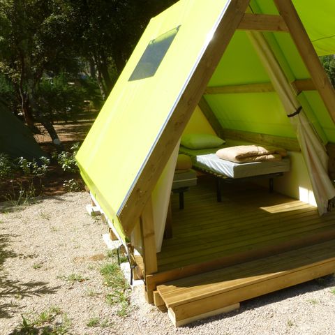 Safarizelt 2 Personen - Zelt aus Stoff und Holz RANDONNEUR 9m² - 2 Betten