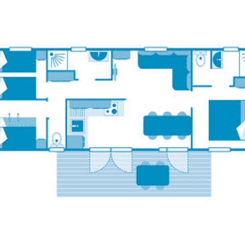 Mobilheim 6 Personen - Cottage 6p 3ch 2SdB ****