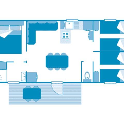 Mobilheim 7 Personen - Cottage 6/7p 3ch clim ***