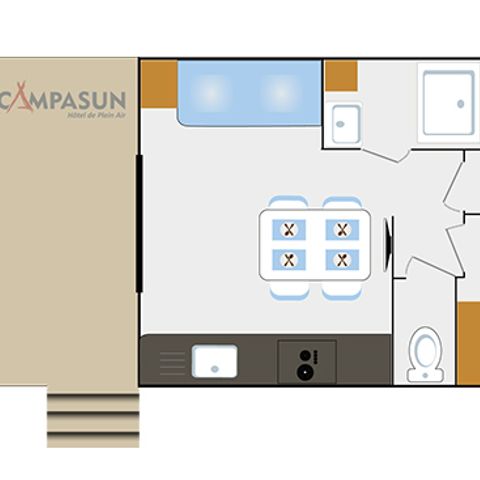 AUßERGEWÖHNLICHE UNTERKUNFT 4 Personen - Mobilheim Cottage Premium 2 Schlafzimmer - Klimaanlage - Geschirrspüler