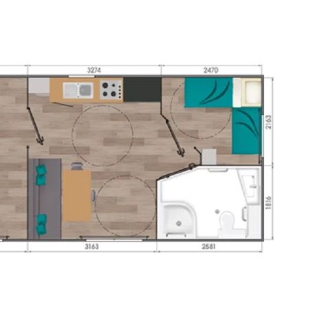 Mobilheim 4 personen - Confort+ - 2 Zimmer - PMR
