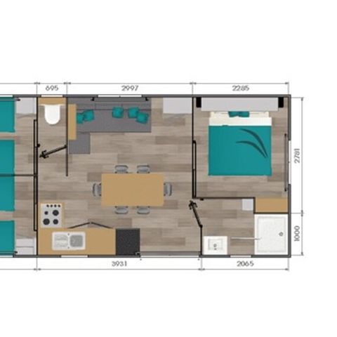 Mobilheim 6 personen - Confort+ - 3 Zimmer