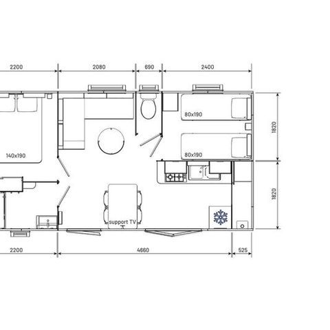 Mobilheim 4 personen - Klassisch 2 Zimmer 4 Personen