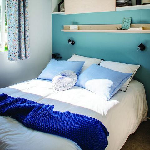 Mobilheim 5 Personen - Home Flower Premium 26,5m² (2 Zimmer, max. 4 Erwachsene + 1 Kleinkind) überdachte Terrasse 16m²
