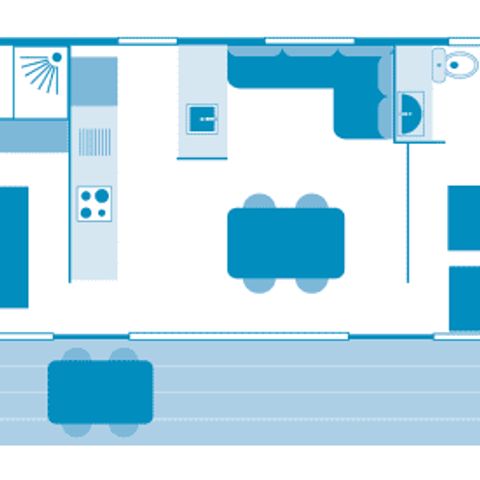 Mobilheim 4 Personen - Cottage Lévézou 4p 2ch 2sdb Premium clim