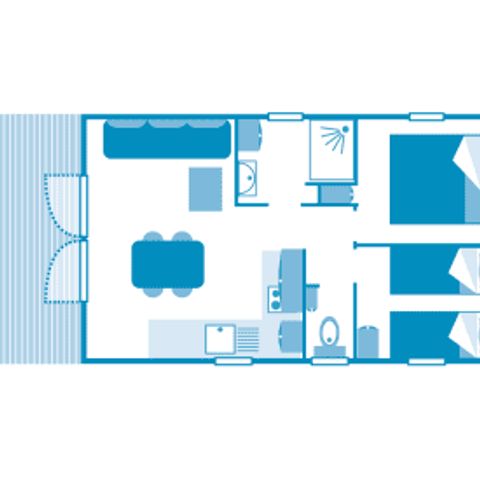 Mobilheim 4 Personen - Cottage Dourbie 4p 2ch 1sdb **** clim
