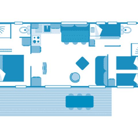 Mobilheim 6 Personen - Cottage Taos 6p 3ch 2sdb Premium clim