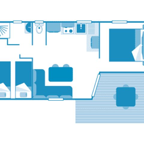 Mobilheim 4 Personen - Cottage Pâquerette 4p 2ch 1sdb ***