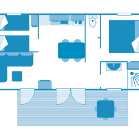 Mobilheim 4 Personen - Cottage Butterblume 4p 2ch 1sdb ***