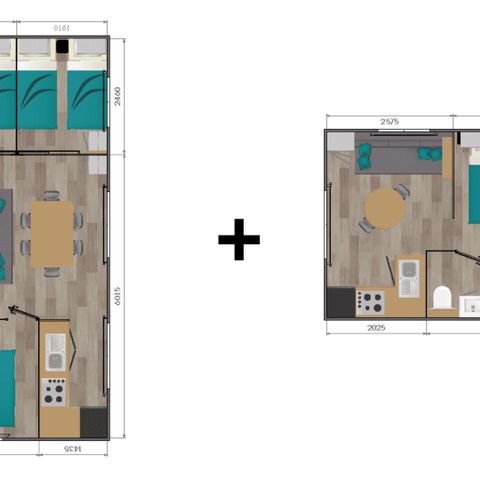 Mobilheim 8 personen - Sunêlia Luxe-Lodge mit Whirlpool - 4 Schlafzimmer
