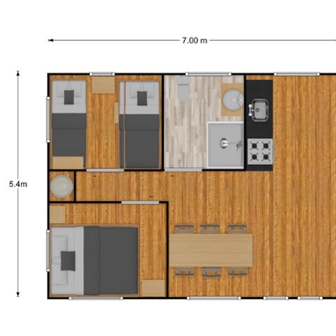 Safarizelt 5 Personen - Zelt Lodge Prestige Plus 2 Zi - 5 Pers.