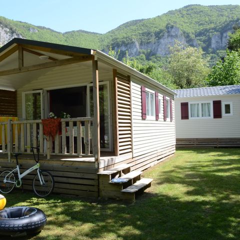 Mobilheim 4 Personen - Residenz PEYRELADE Komfort 2 Zimmer-überdachte Terrasse + TV